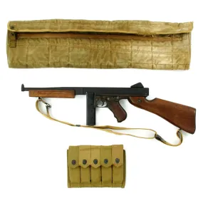 Original U.S. WWII Thompson M1A1 Display SMG with Paratrooper Drop Bag and Accessories