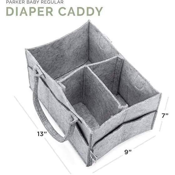 Parker Baby Diaper Caddy - Nursery Storage Bin and Car Organizer for Diapers and Baby Wipes