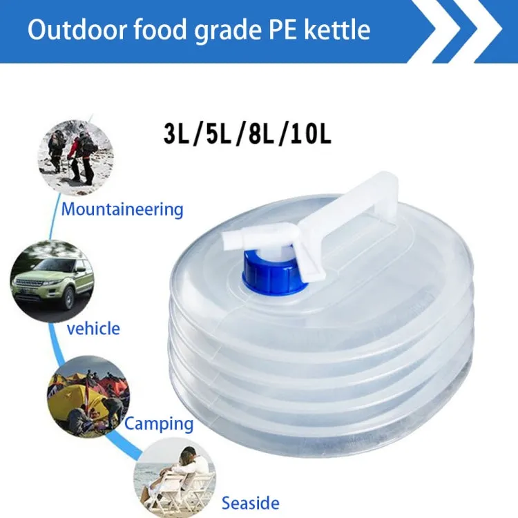 PE Folding Water Bag Shrink Bucket Outdoor Portable Water Bottle, Capacity: 10L(Blue Cover)