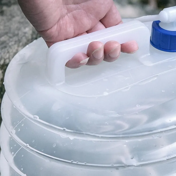 PE Folding Water Bag Shrink Bucket Outdoor Portable Water Bottle, Capacity: 10L(Blue Cover)