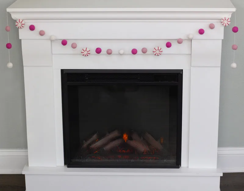 Peppermint Felt Christmas Garland- Pink