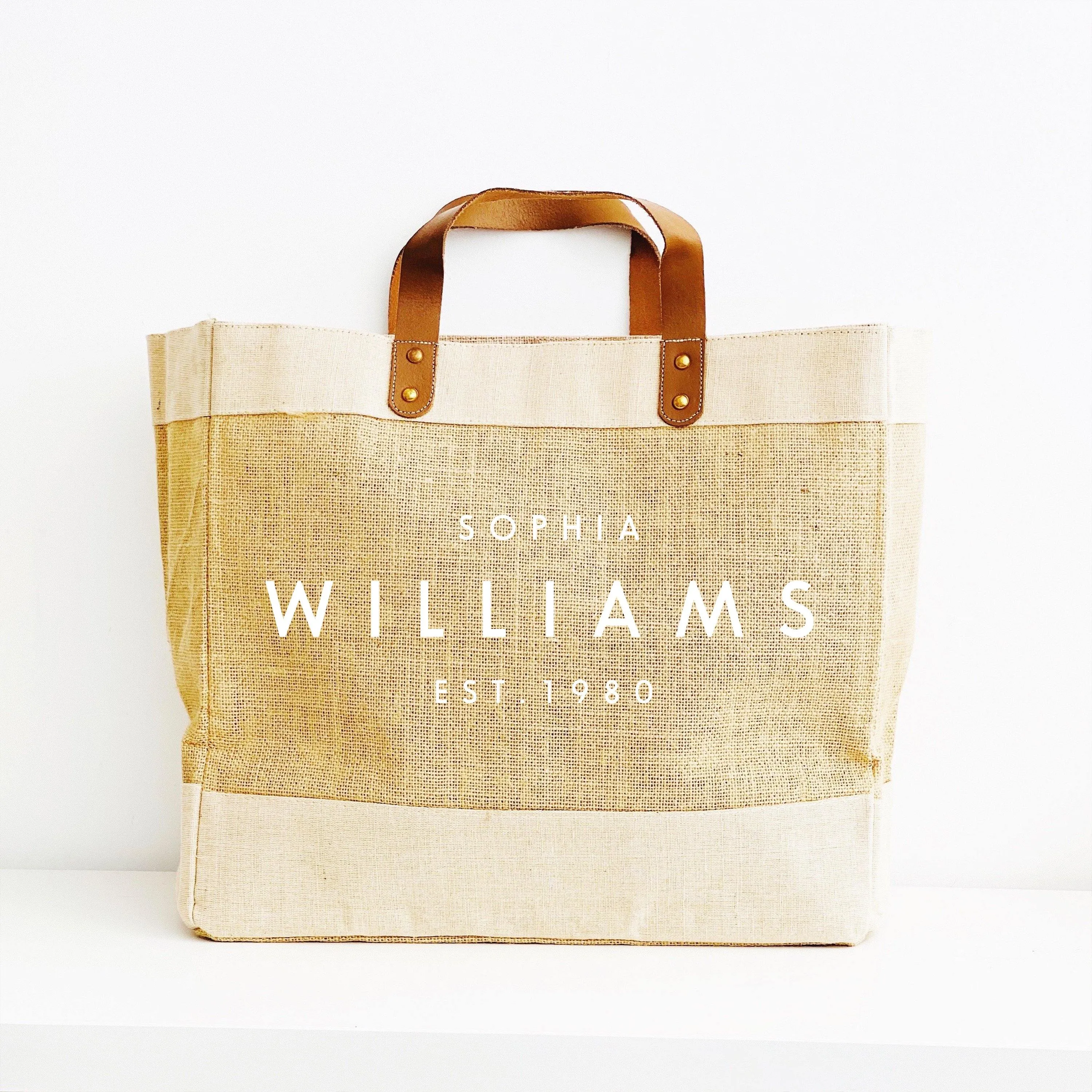 Personalised Jute Tote Bag | Custom Name and Date