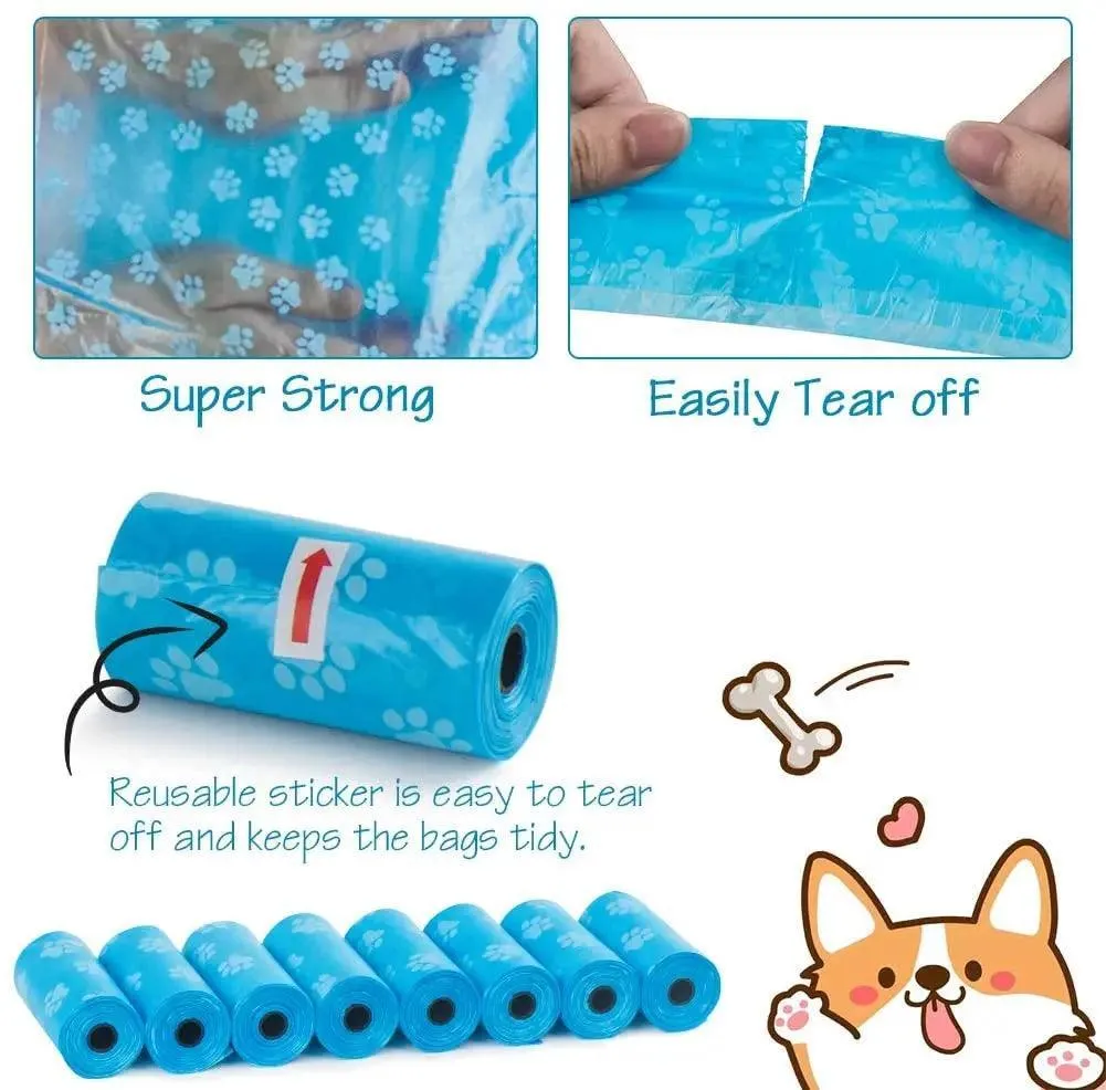 Pet Waste Bags with Leash Clip and Dispenser: Eco-Friendly Poop Bags for Clean Walks