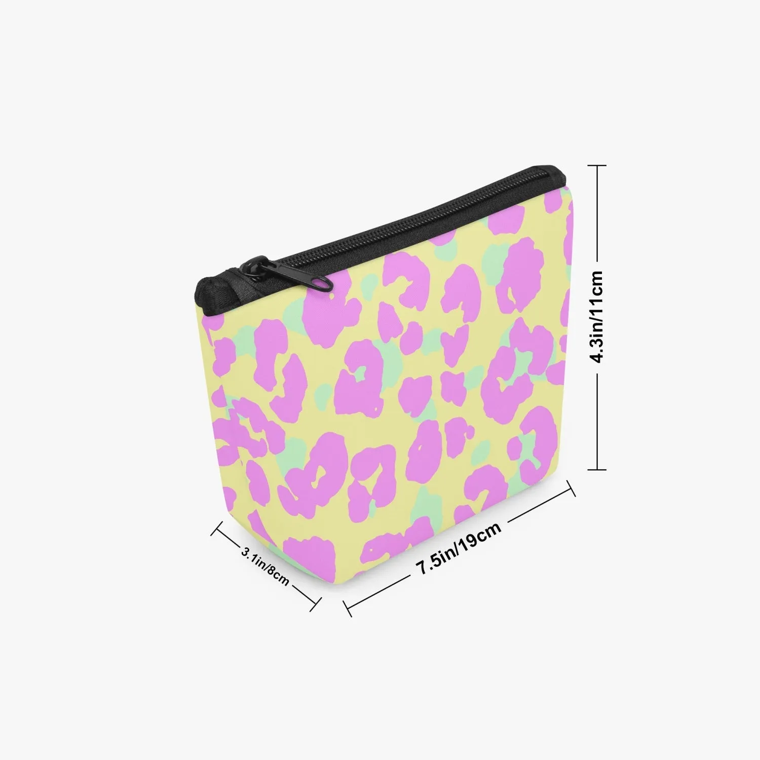 Pink Leopard. Zipper Makeup Bag