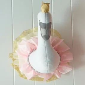 Pink Swan Princess Wall Art Felt Swan