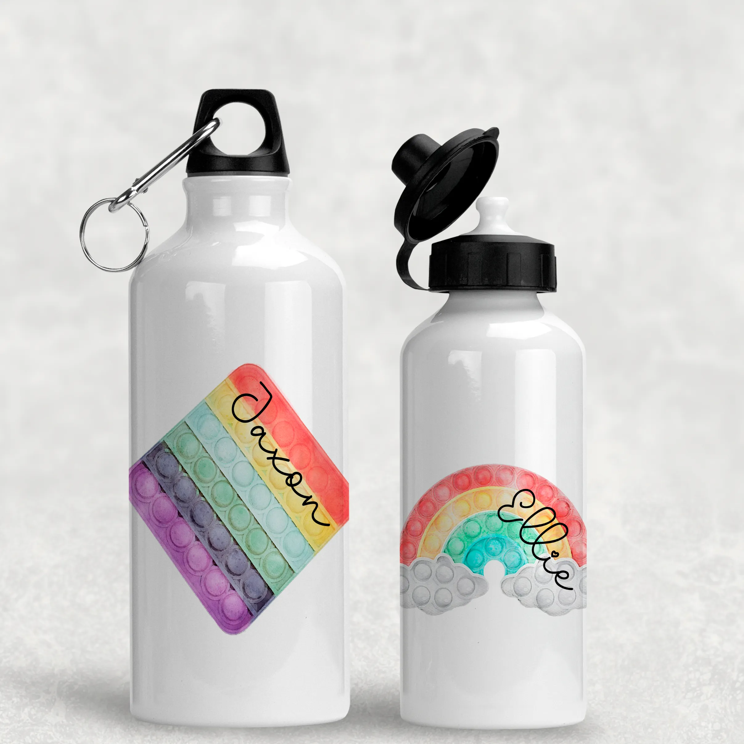 Pop It Fidget Personalised Aluminium Water Bottle 400/600ml