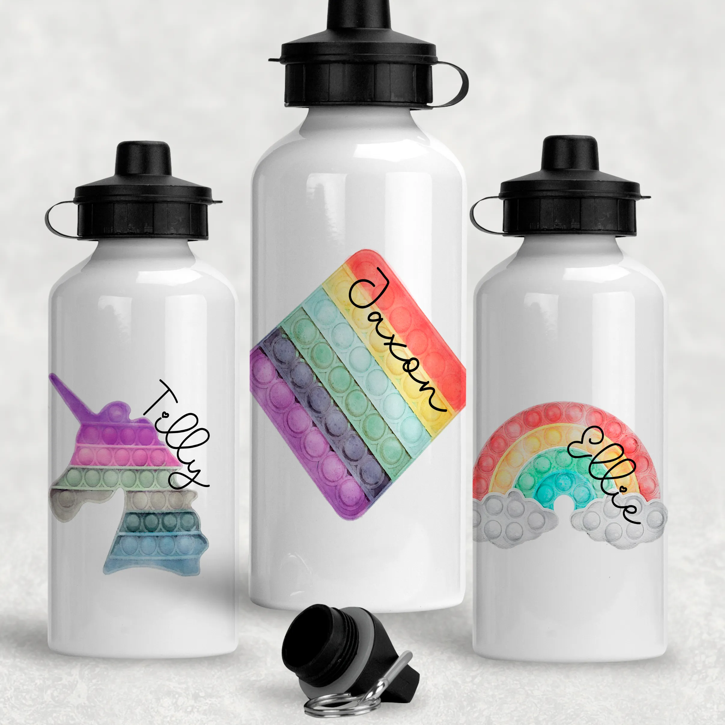 Pop It Fidget Personalised Aluminium Water Bottle 400/600ml