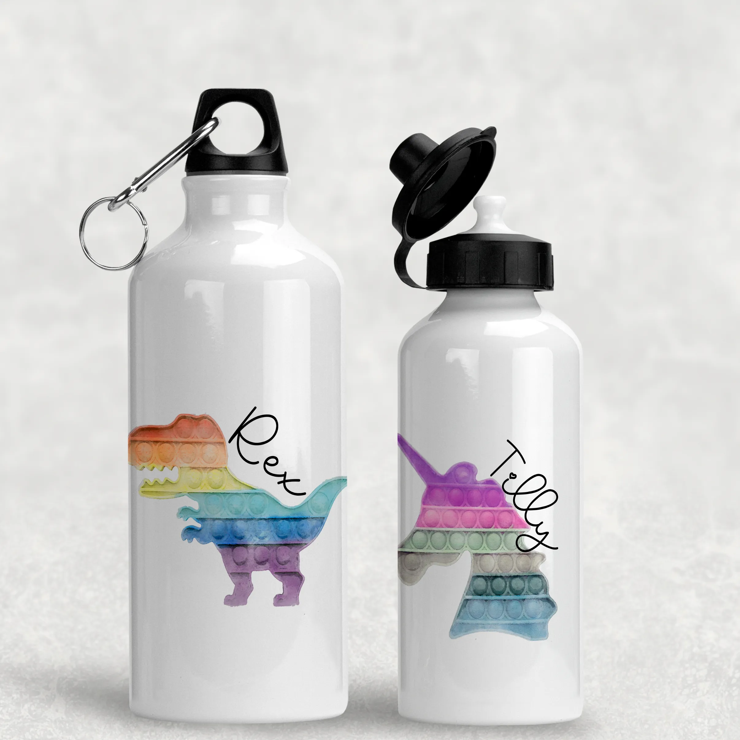 Pop It Fidget Personalised Aluminium Water Bottle 400/600ml