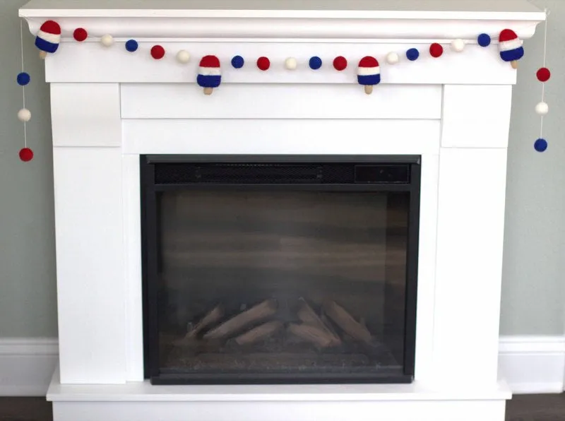 Popsicle Garland- Red, White, Blue