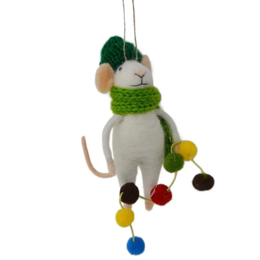 "Garland Gord" Felt Mouse Ornament