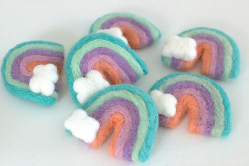 Rainbow & Cloud Felt Shapes- Pastels