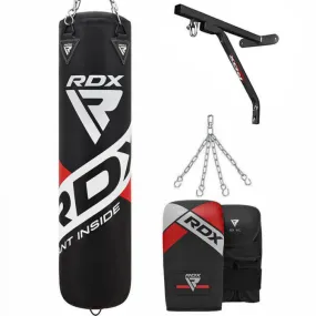 RDX F10B 4ft / 5ft 4-in-1 Punch Bag with Bag Gloves & Wall Bracket Set