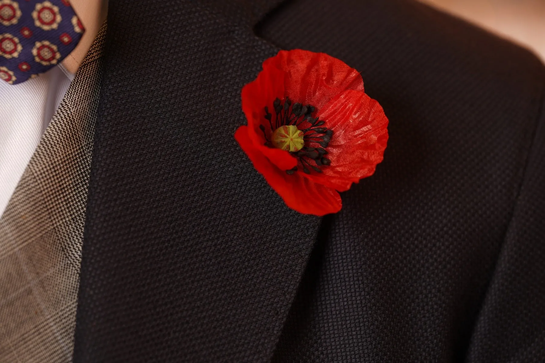 Red Poppy Remembrance Day Boutonnière Flower