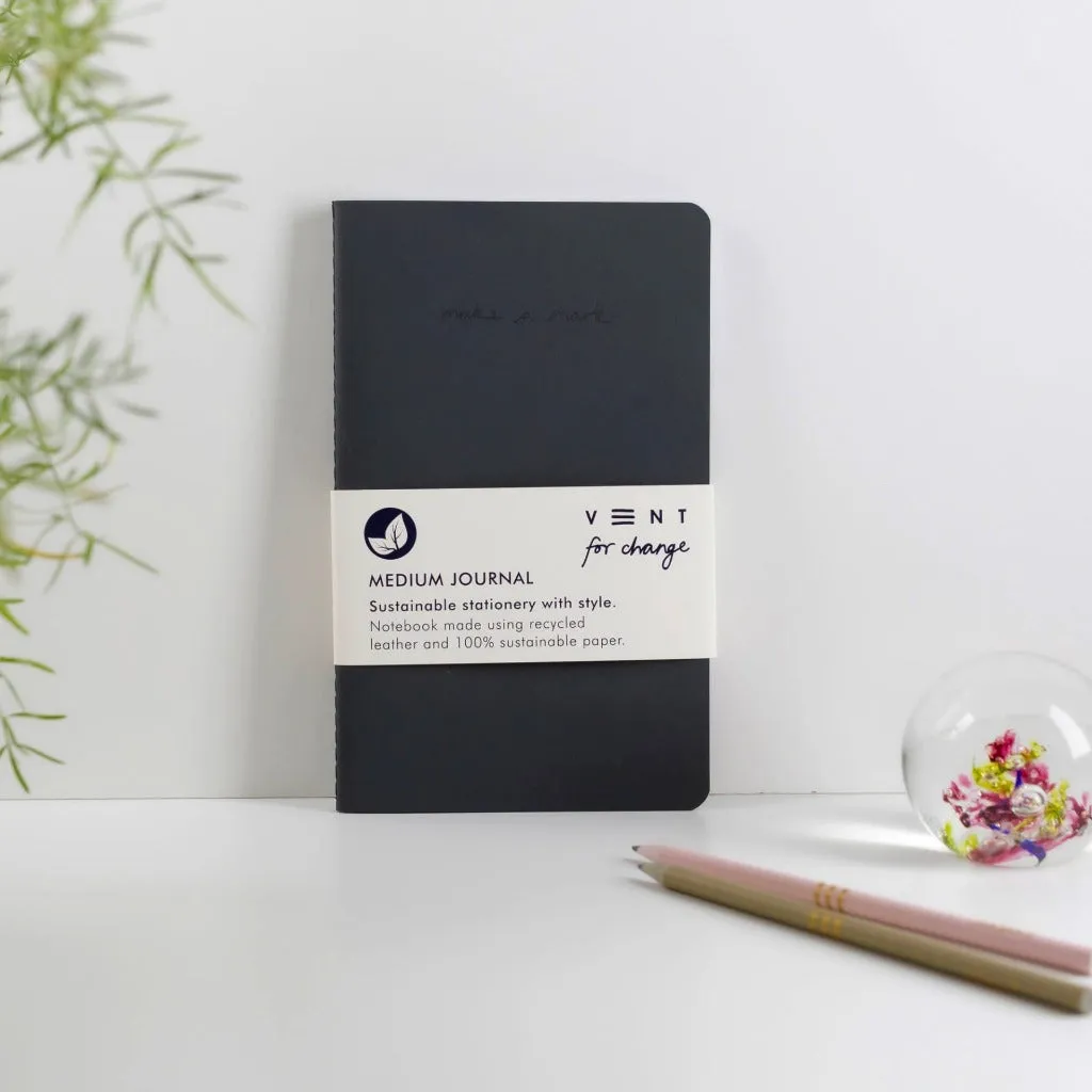 ReLeather & Sustainable Make A Mark Medium Journal - Charcoal