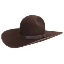 Rodeo King Open Crown Chocolate 7X Felt Hat/Bound/Unbound