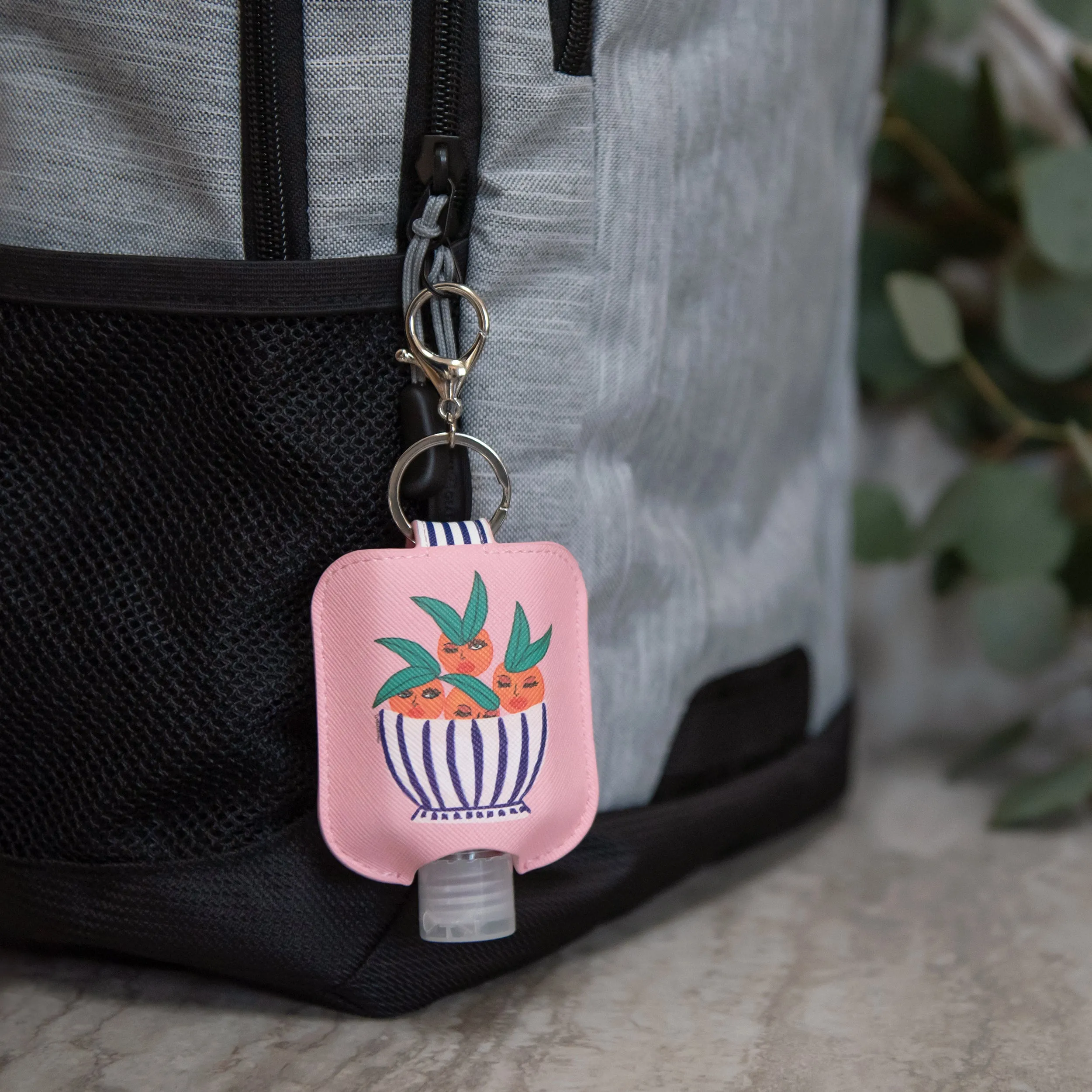 Sassy Oranges Hand-Sanitizer Holder with Travel Bottle