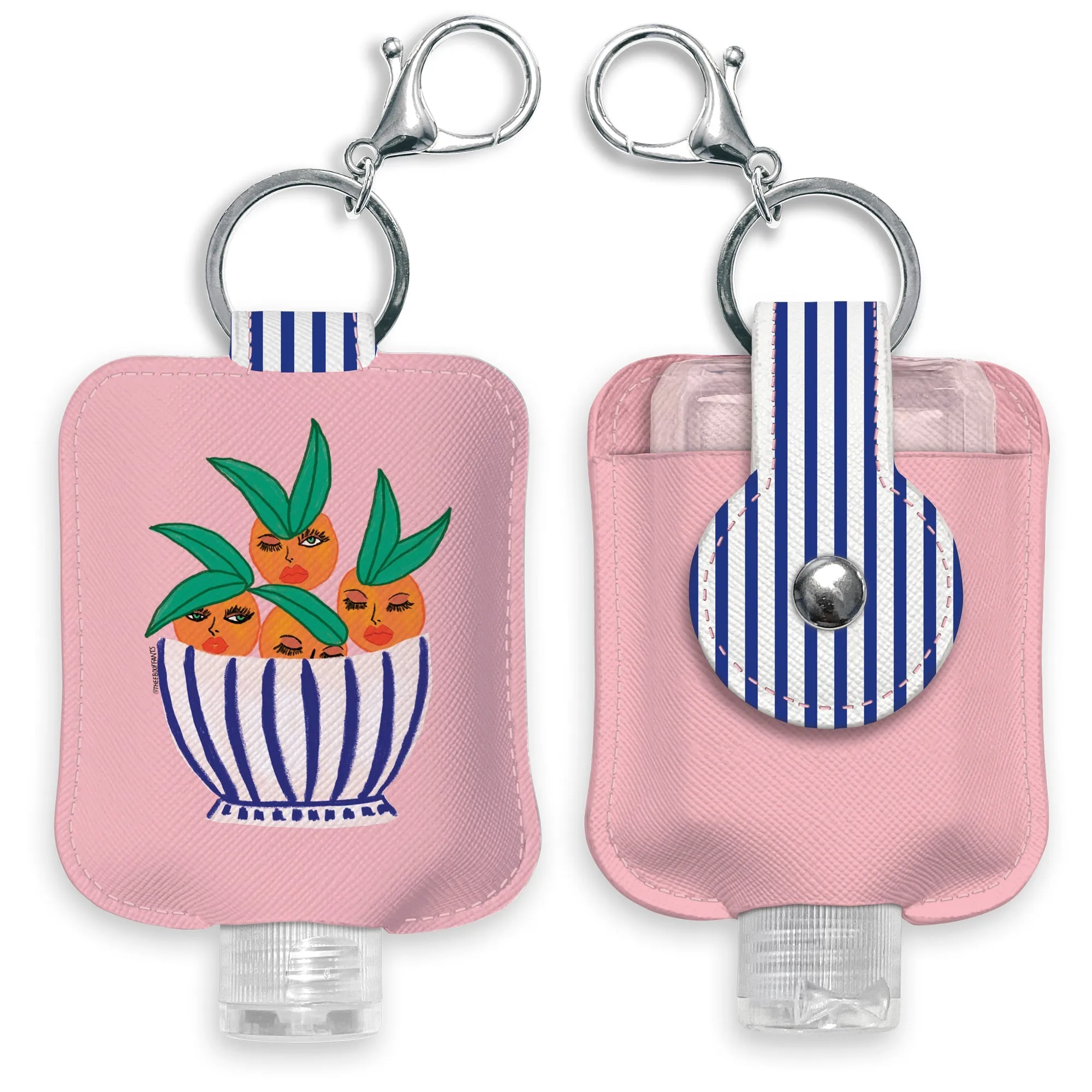 Sassy Oranges Hand-Sanitizer Holder with Travel Bottle