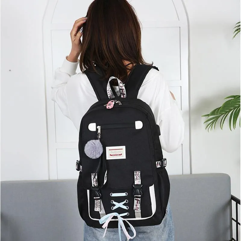 School Backpack With USB Charging Port Anti-Theft