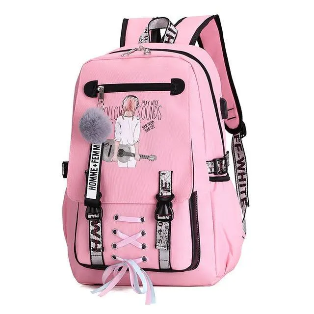 School Backpack With USB Charging Port Anti-Theft