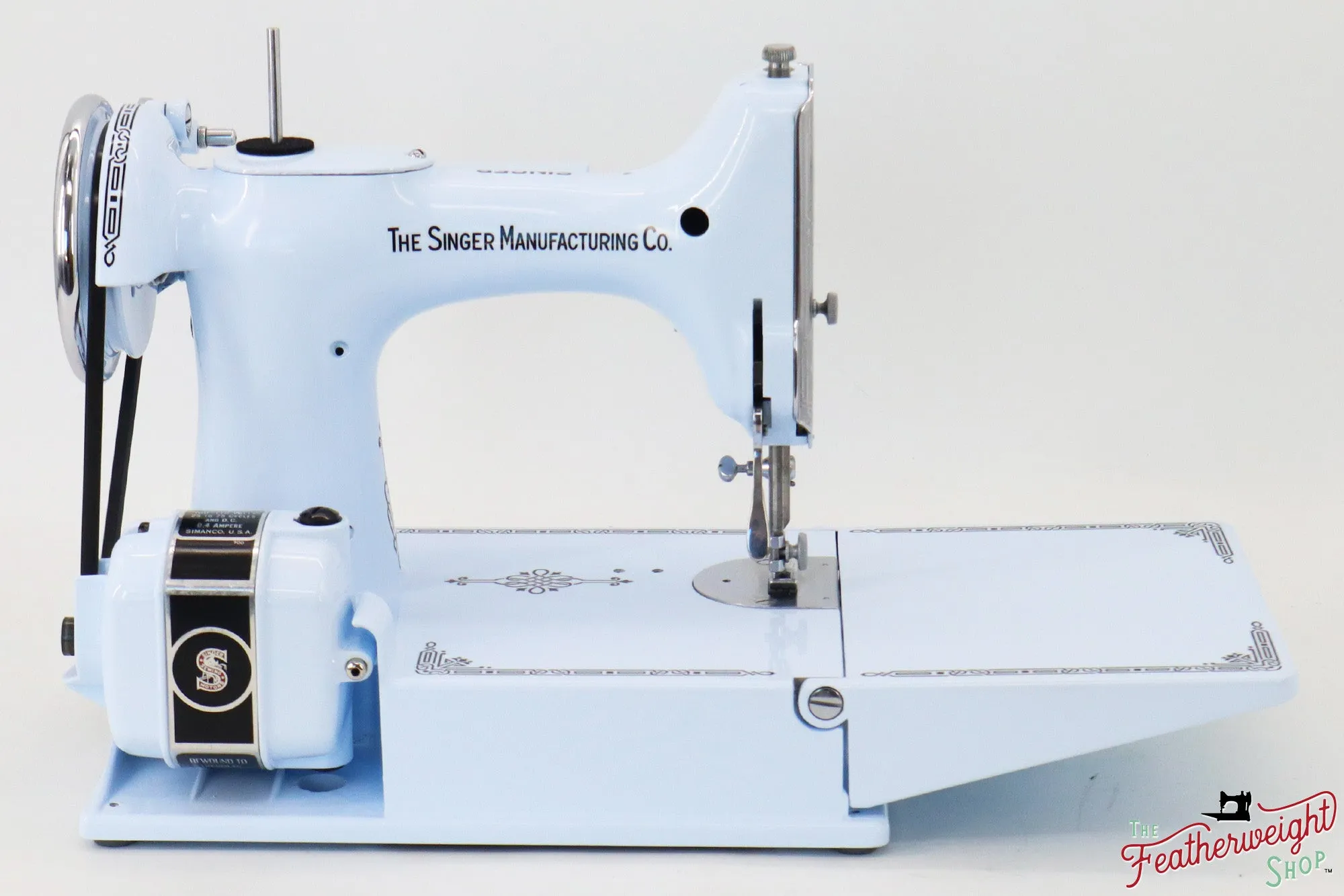 Singer Featherweight Top Decal 221 Fully Restored in Cinderella Blue, AF383*** - SCARCE