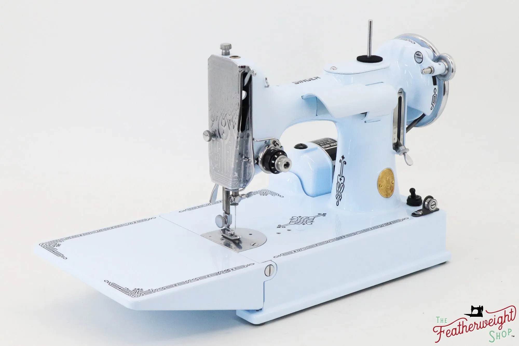 Singer Featherweight Top Decal 221 Fully Restored in Cinderella Blue, AF383*** - SCARCE