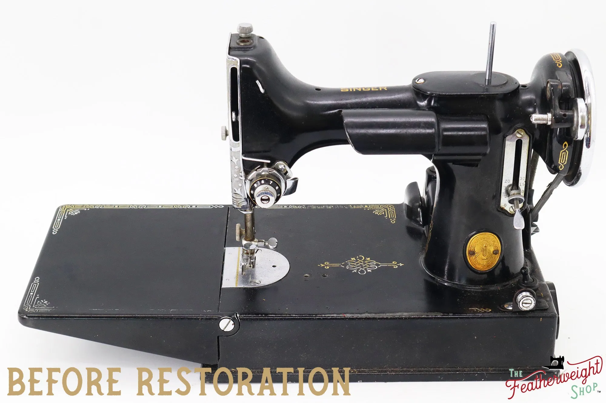 Singer Featherweight Top Decal 221 Fully Restored in Cinderella Blue, AF383*** - SCARCE