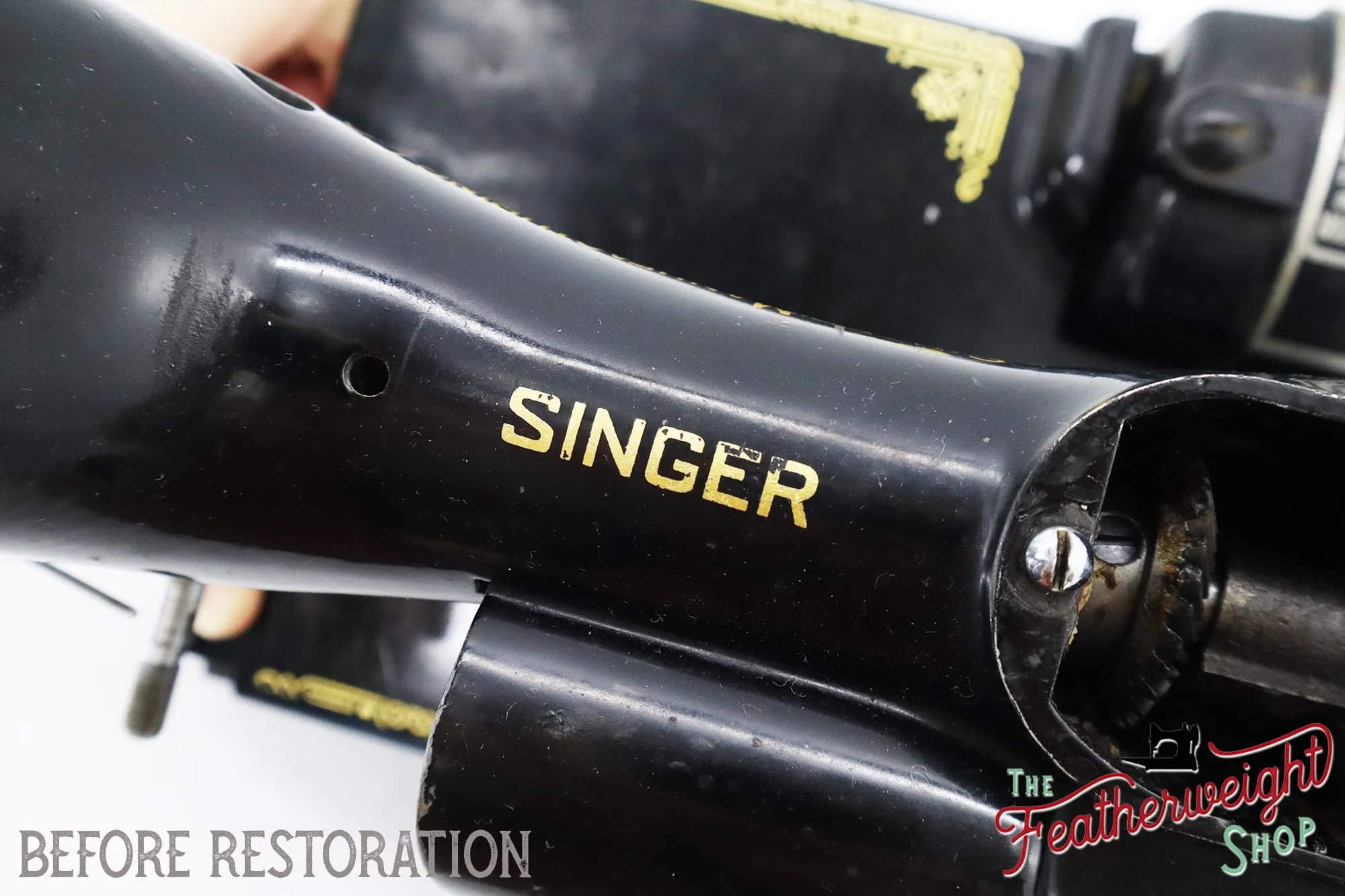 Singer Featherweight Top Decal 221 Fully Restored in Gloss Black, AF3852** - SCARCE