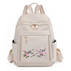 Sohiwoo Girls Shoulder Embroidery Women's Youth Bags Capacity Large Backpack Flower Backpack Bags Anti-Theft Casual Nylon School Travel