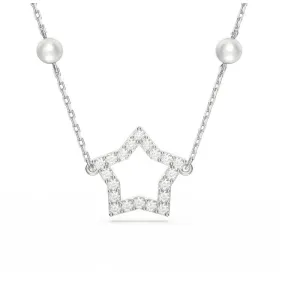 Stella Crystal Pearls Star White Rhodium Plated Necklace 5645379