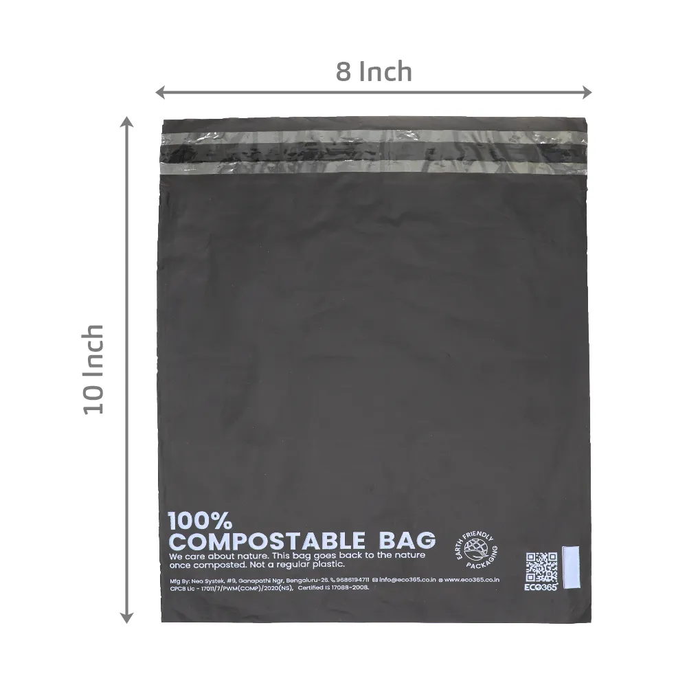 Tamper Proof Compostable Courier Bags With Sealking(8"x 8" 2")- [Pack of 100]