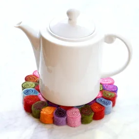 Teapot Trivet - Colourful Spiral 20cm