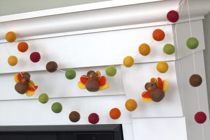 Thanksgiving Turkey Decor- Brown, Green, Burgundy, Orange