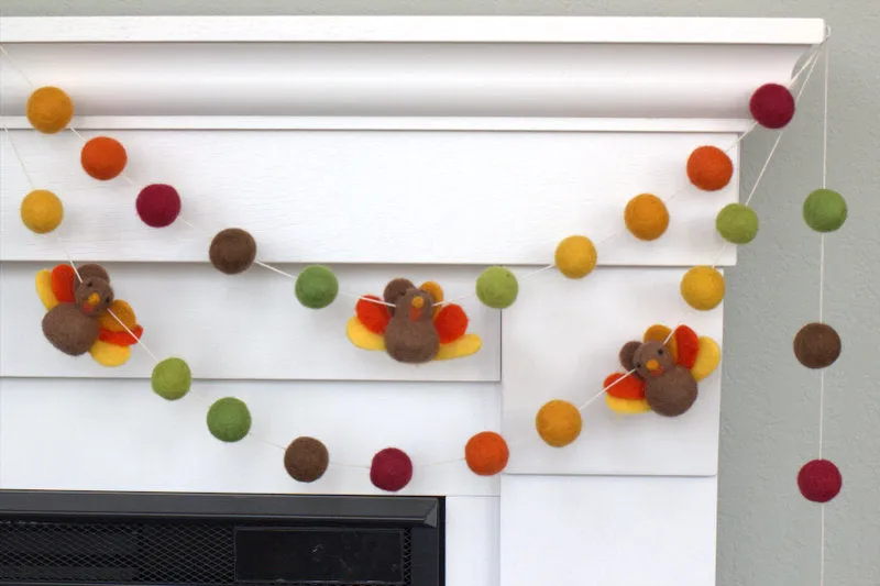 Thanksgiving Turkey Decor- Brown, Green, Burgundy, Orange