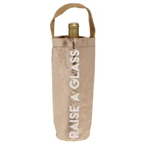 The Bullish Store Raise a Glass Rose Gold Wine Bottle Bag