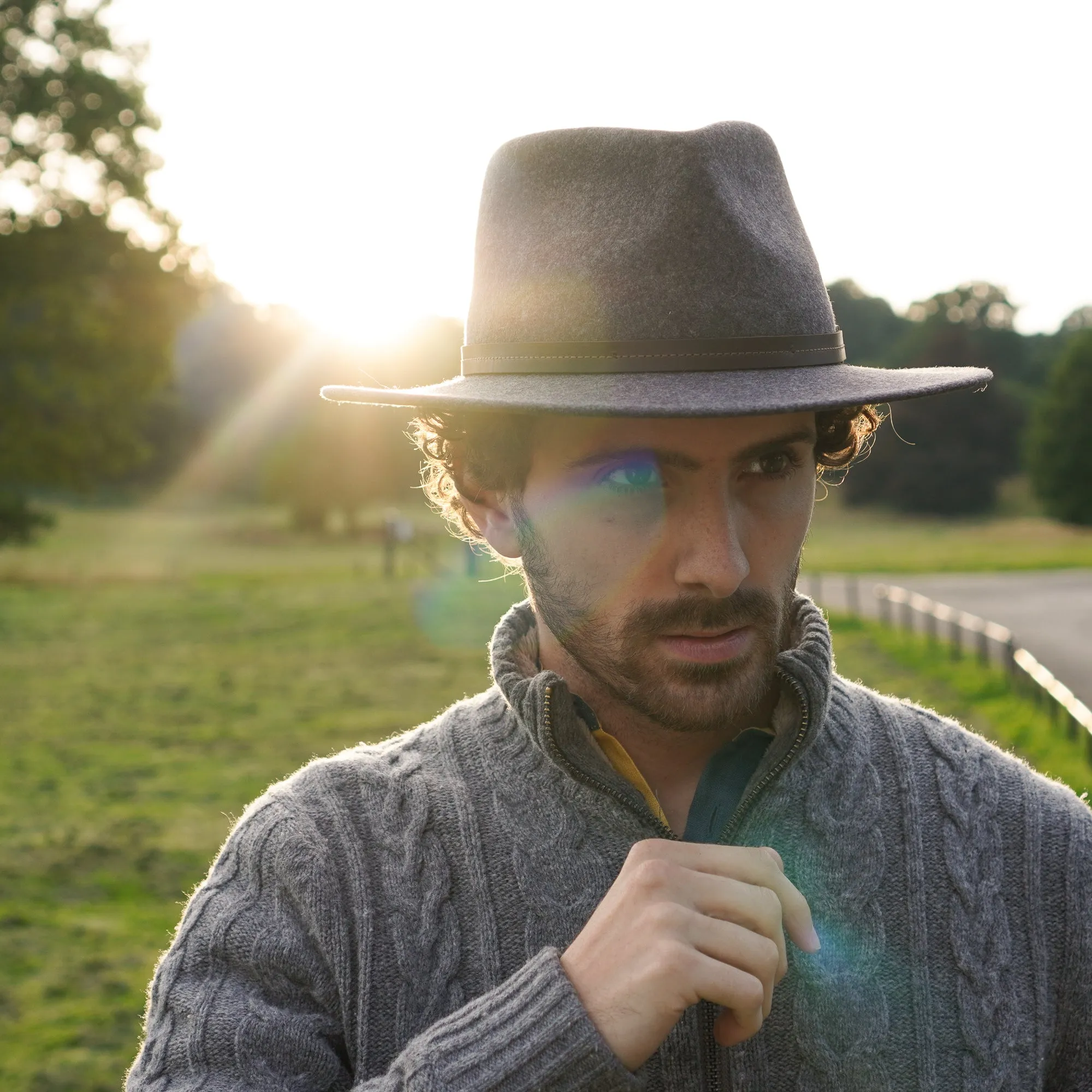 The Lawrence - Flat Brimmed Fedora Trilby Felt Hat