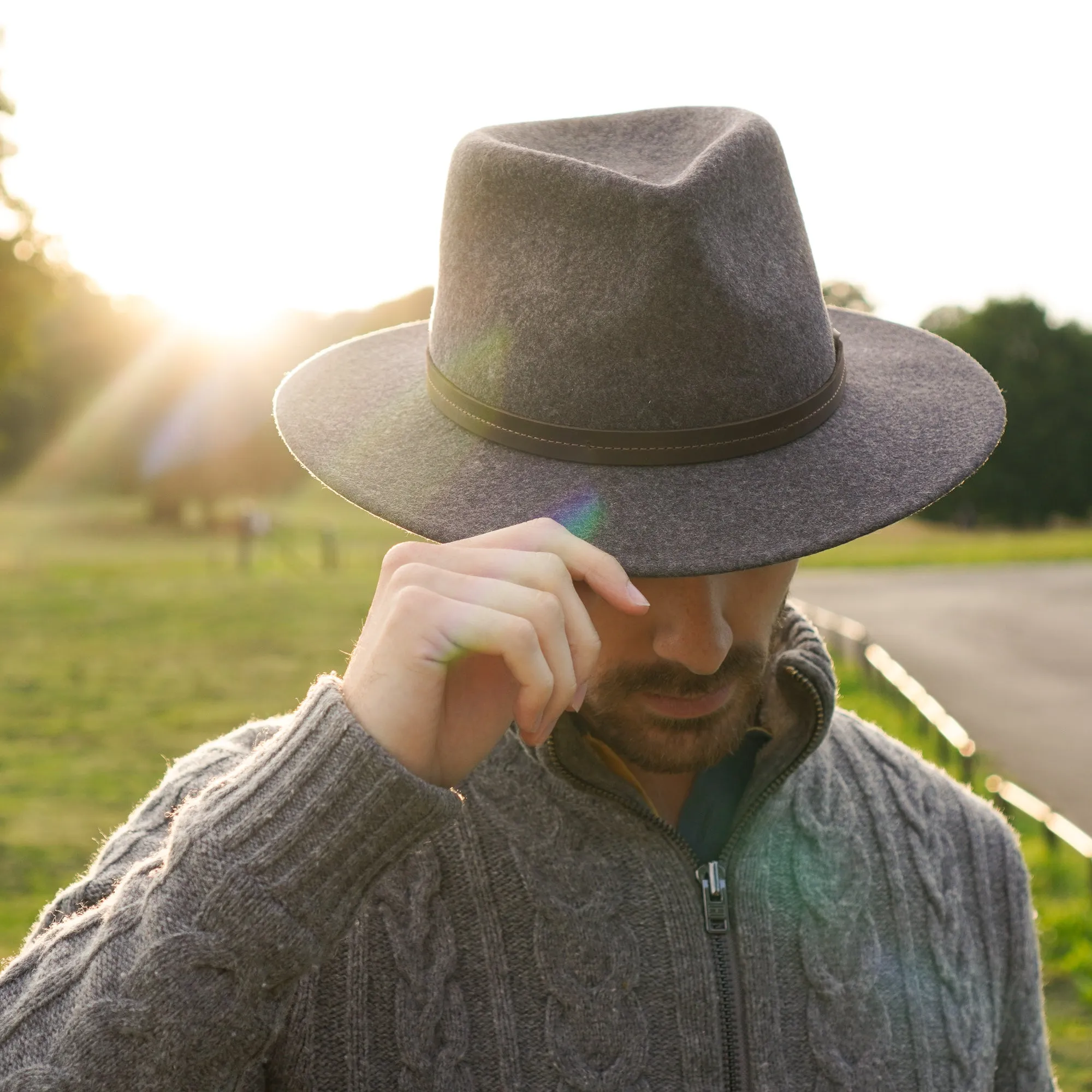 The Lawrence - Flat Brimmed Fedora Trilby Felt Hat