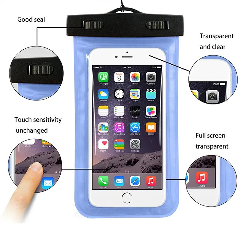 Touch Waterproof Mobile Phone Bags Case For iPhone 6S Coque Pouch Swim Phone Case Diving Storage Bag Pouch Dry Covers Cases