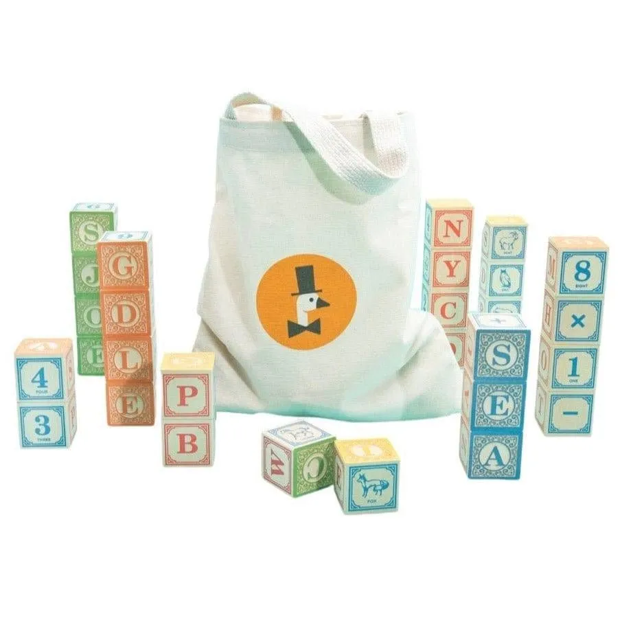 Uncle Goose ABC Blocks with Canvas Bag - Made in USA