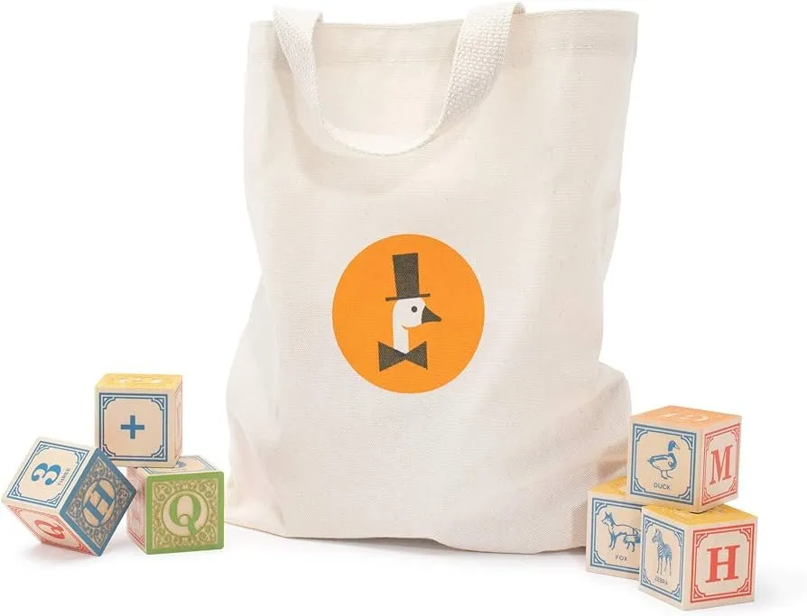 Uncle Goose ABC Blocks with Canvas Bag - Made in USA