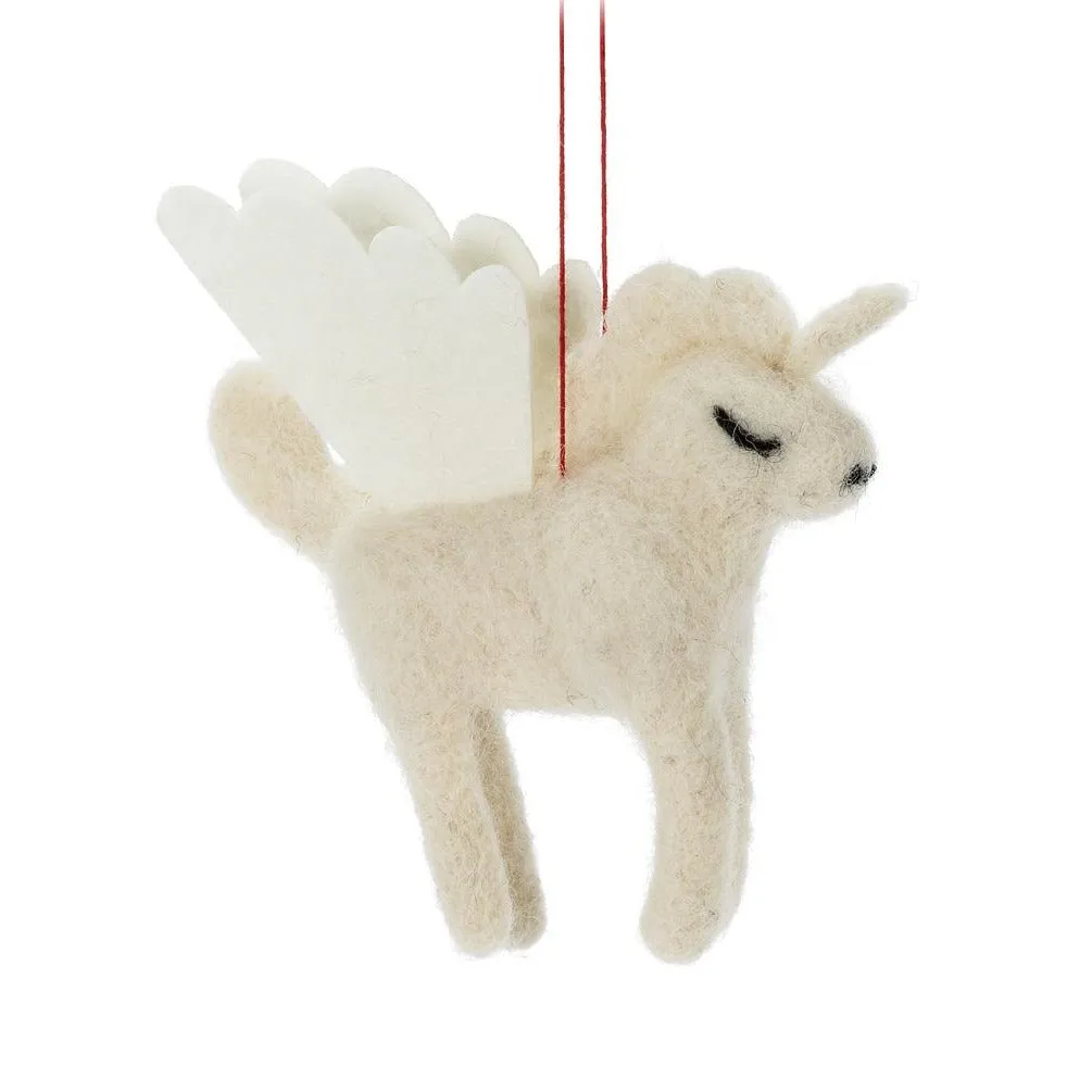 Unicorn Felted Ornament