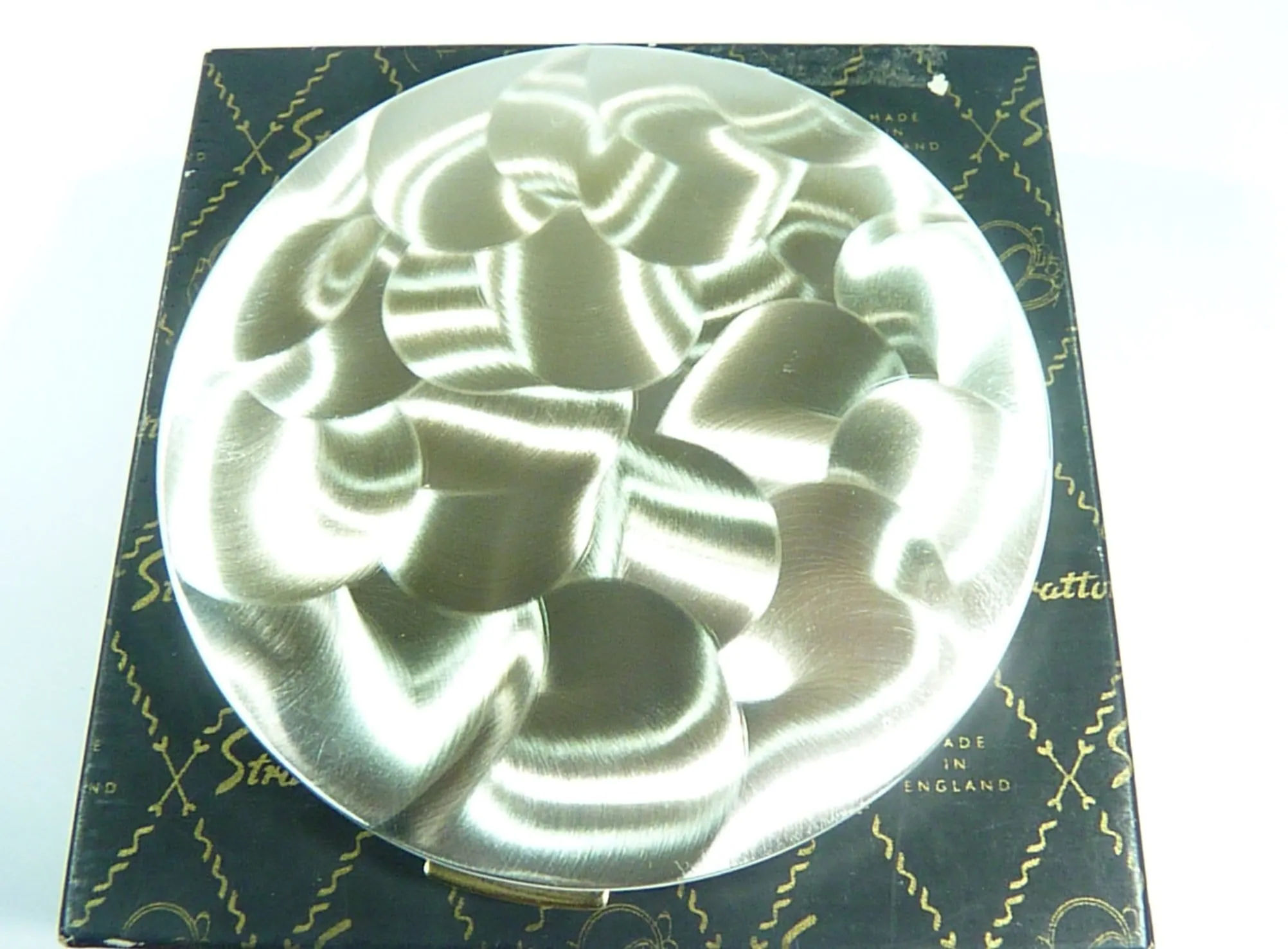 Unused Rare Boxed Silver Plated Stratton Compact Mirror