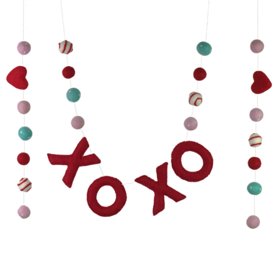 Valentine's XOXO Garland- Red, Pink, Turquoise