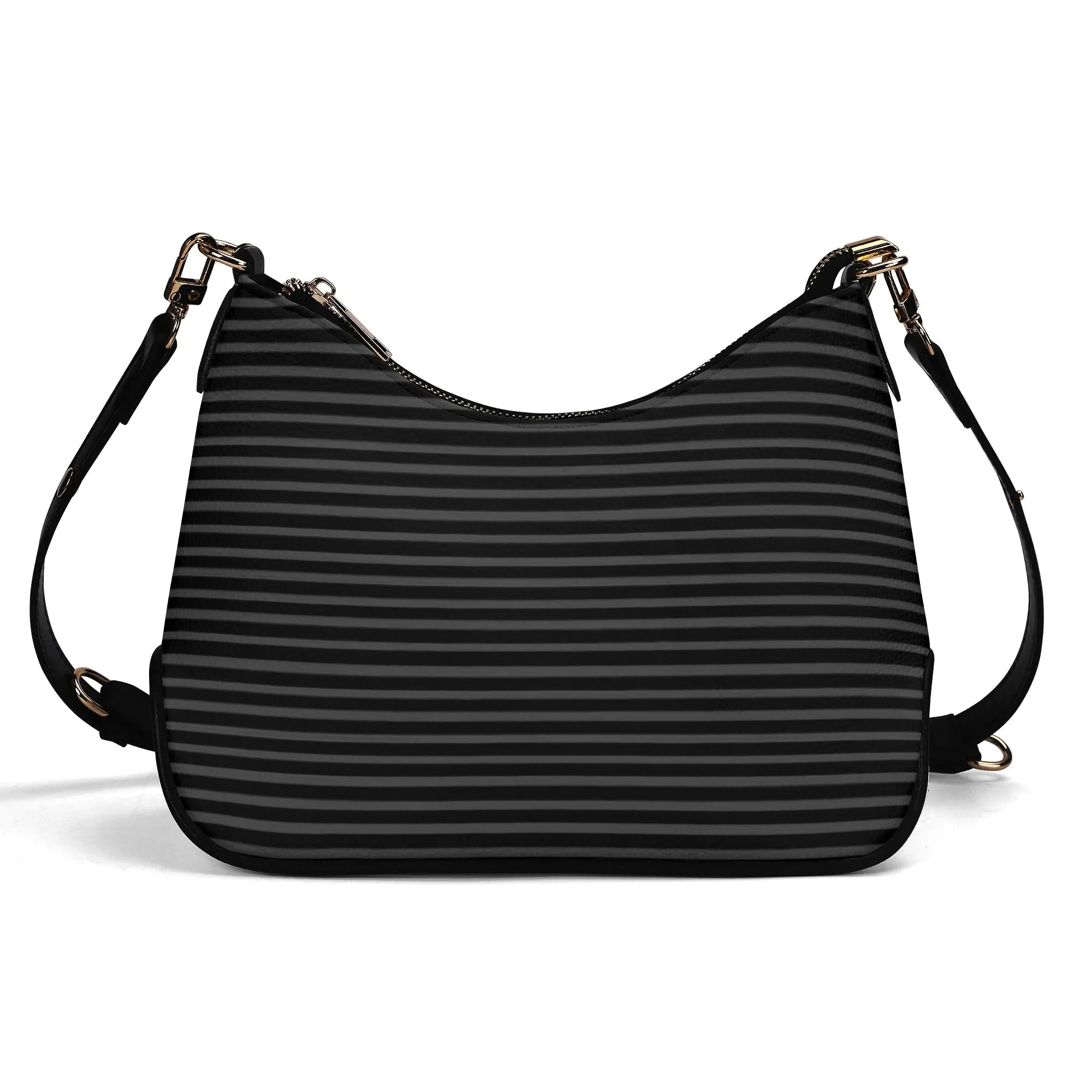 Vampire Art Grunge PU Cross-body Bag With Chain Decoration - Dark Stripes