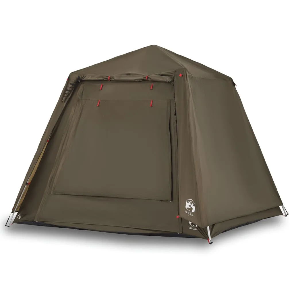 vidaXL Fishing Tent 4-Person Olive Green Quick Release