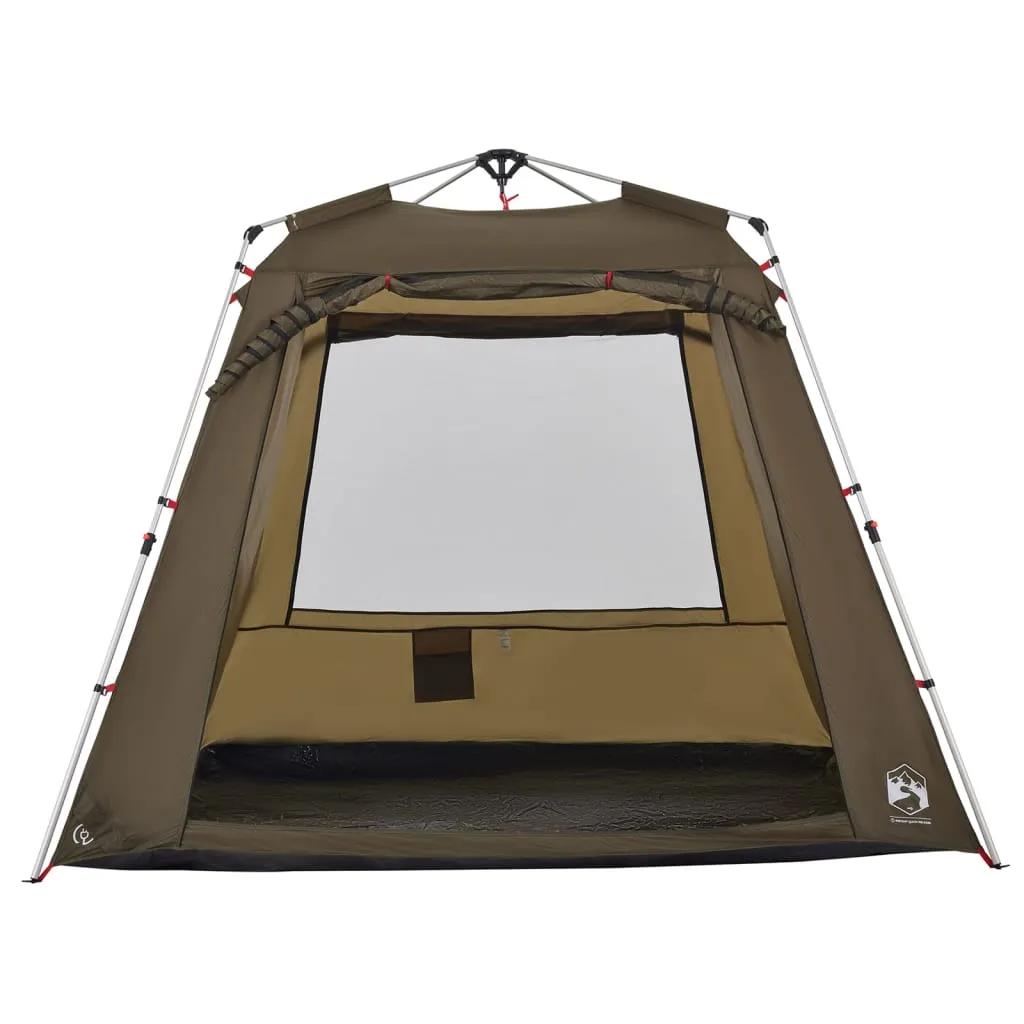 vidaXL Fishing Tent 4-Person Olive Green Quick Release