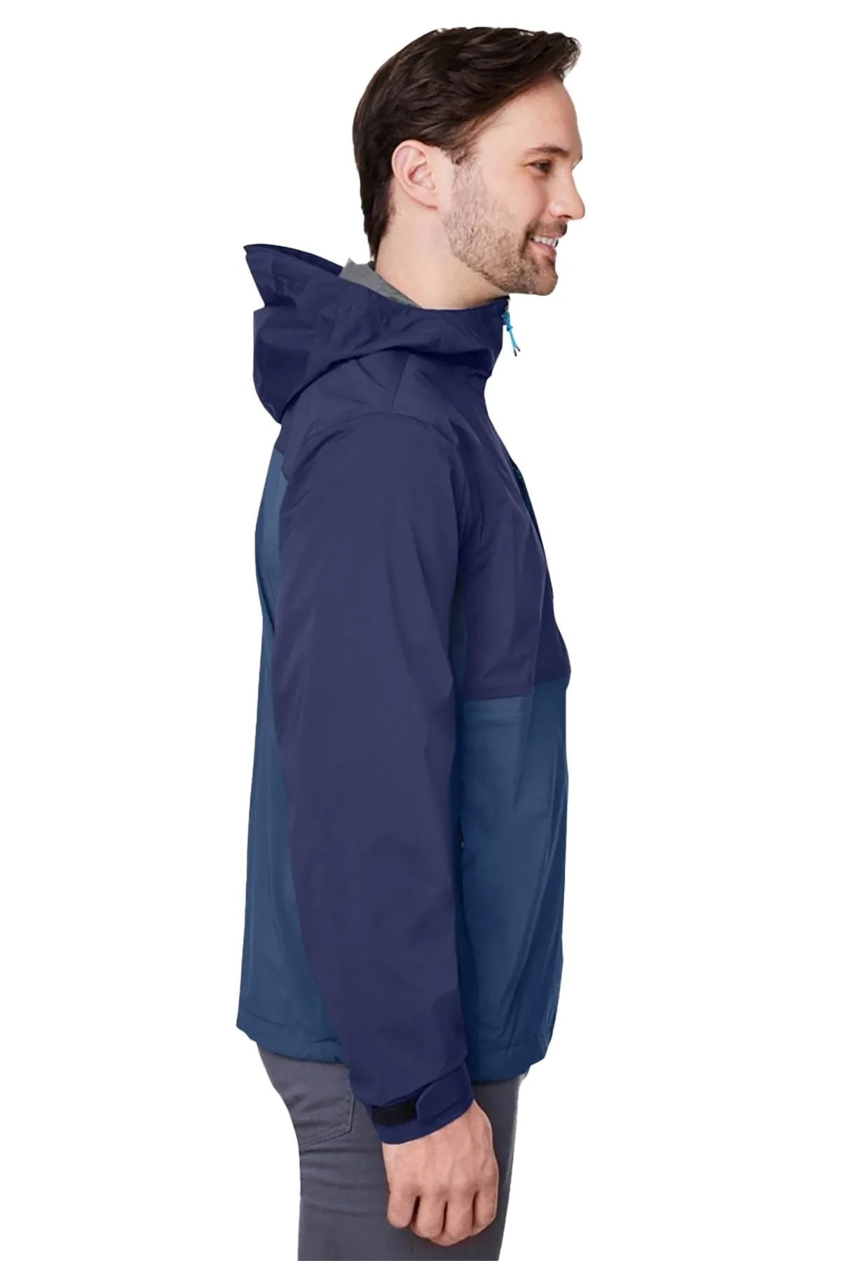 Vineyard Vines Custom Mens On-The-Go Packable Rain Shell, Blue Blazer