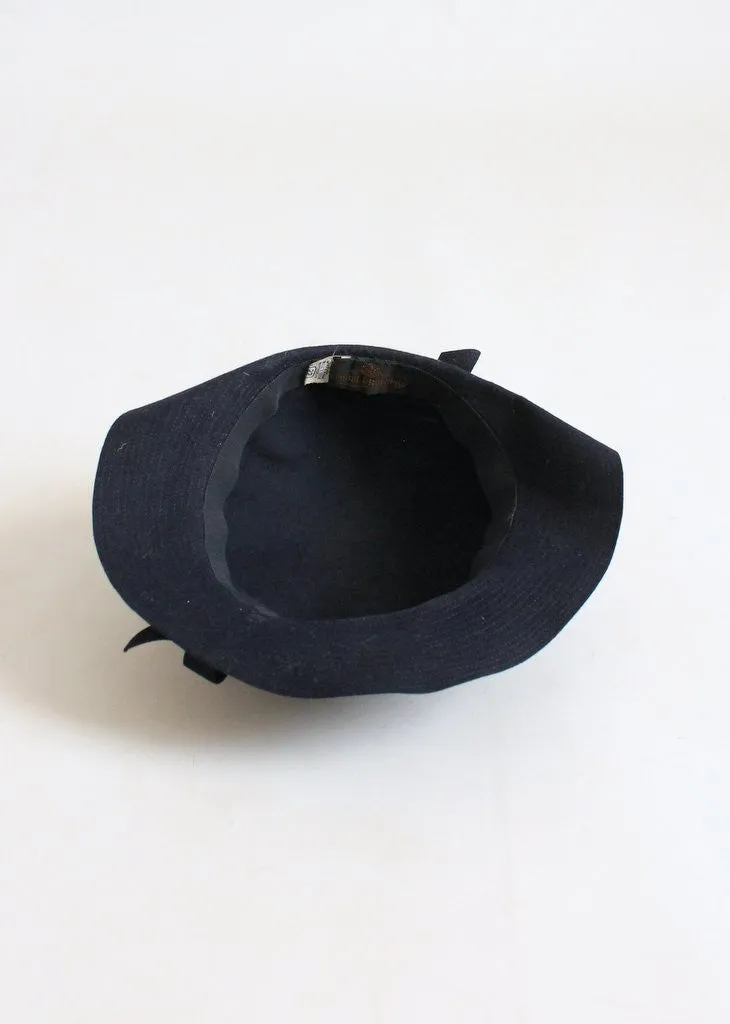 Vintage 1930s Navy Felt Slouch Hat