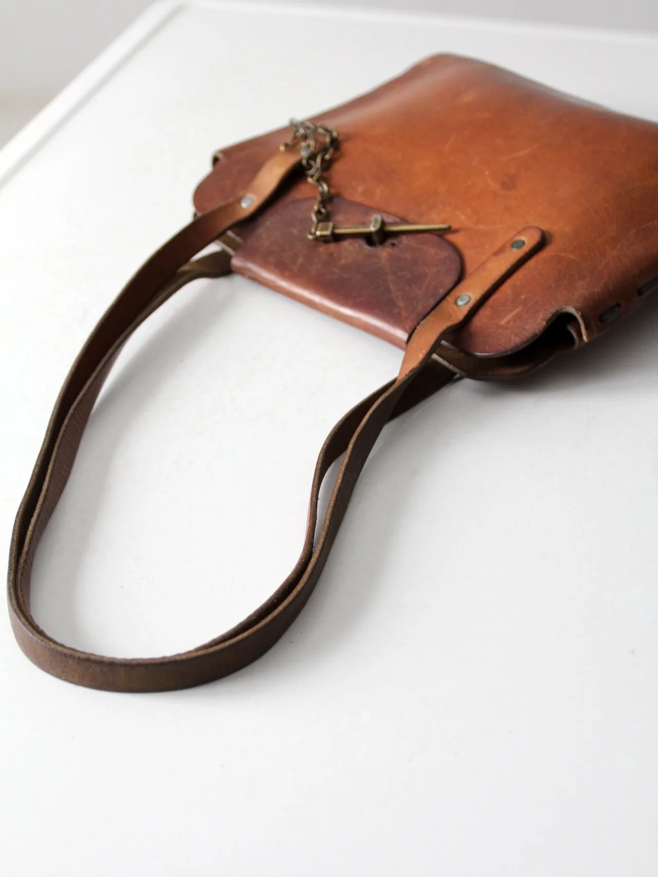 vintage 60s hippie leather bag