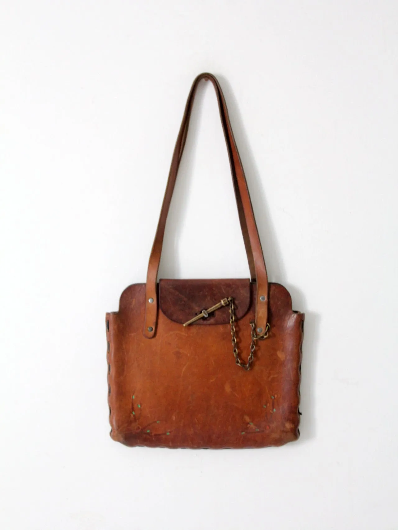 vintage 60s hippie leather bag