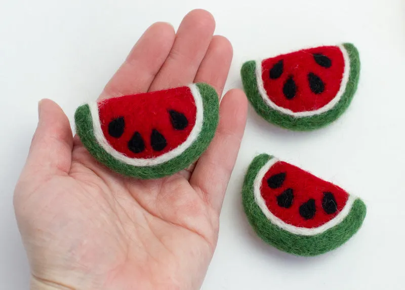 Watermelon Felt Shapes- Red & Green